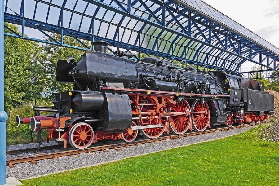 Historische Dampflock im Museum in Offenburg