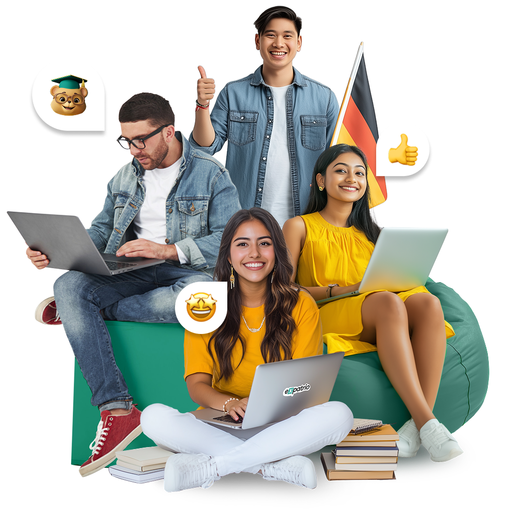 Students learning about studying in Germany